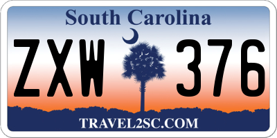 SC license plate ZXW376