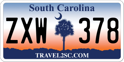 SC license plate ZXW378