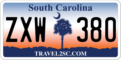 SC license plate ZXW380