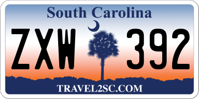SC license plate ZXW392