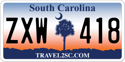 SC license plate ZXW418
