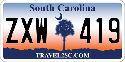 SC license plate ZXW419
