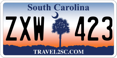 SC license plate ZXW423