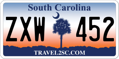 SC license plate ZXW452