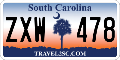 SC license plate ZXW478
