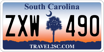 SC license plate ZXW490