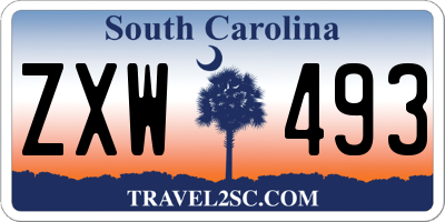 SC license plate ZXW493