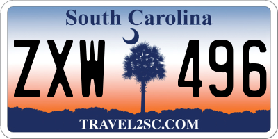 SC license plate ZXW496