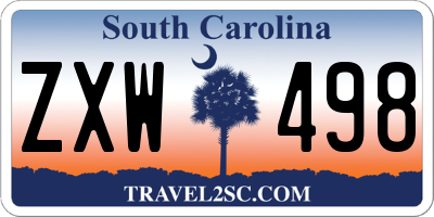 SC license plate ZXW498