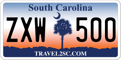 SC license plate ZXW500