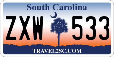 SC license plate ZXW533