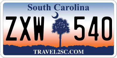 SC license plate ZXW540