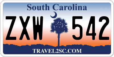 SC license plate ZXW542