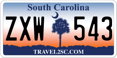 SC license plate ZXW543