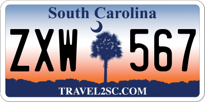 SC license plate ZXW567
