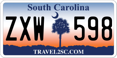 SC license plate ZXW598