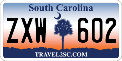 SC license plate ZXW602