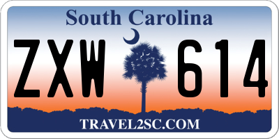 SC license plate ZXW614