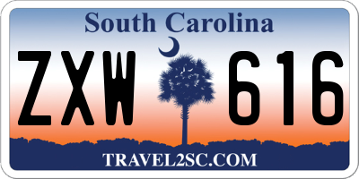 SC license plate ZXW616