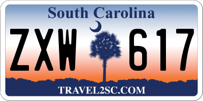 SC license plate ZXW617