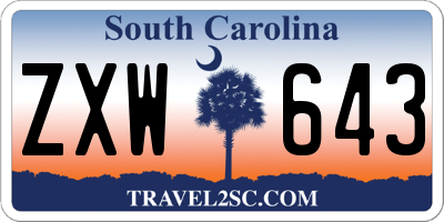 SC license plate ZXW643