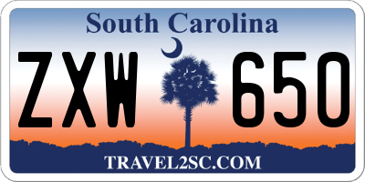 SC license plate ZXW650