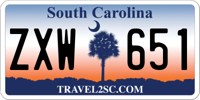 SC license plate ZXW651
