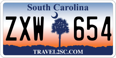 SC license plate ZXW654
