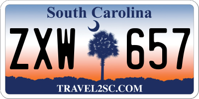 SC license plate ZXW657