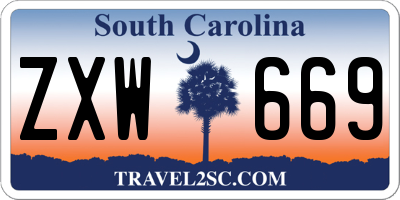 SC license plate ZXW669