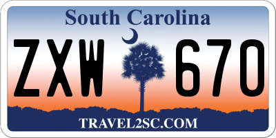 SC license plate ZXW670