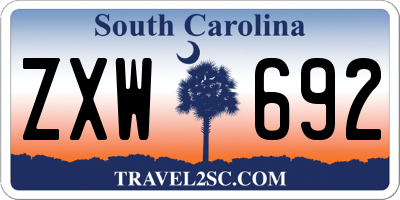 SC license plate ZXW692