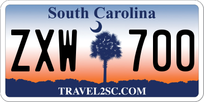 SC license plate ZXW700