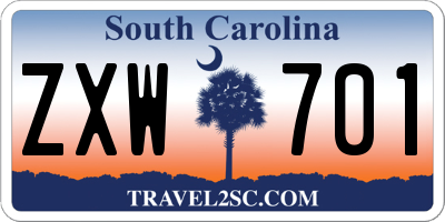 SC license plate ZXW701