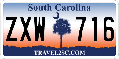 SC license plate ZXW716