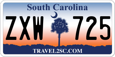 SC license plate ZXW725