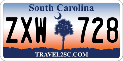 SC license plate ZXW728