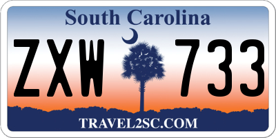 SC license plate ZXW733