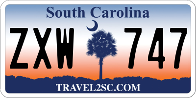 SC license plate ZXW747