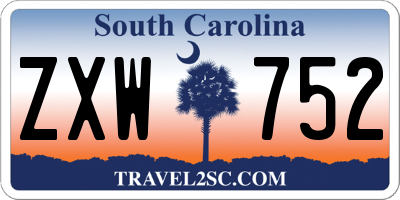 SC license plate ZXW752