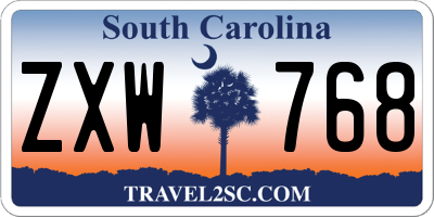 SC license plate ZXW768