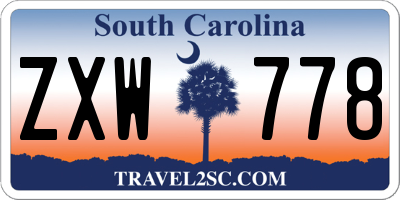 SC license plate ZXW778