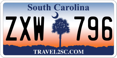 SC license plate ZXW796