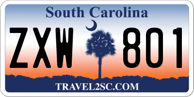 SC license plate ZXW801