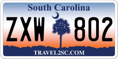 SC license plate ZXW802