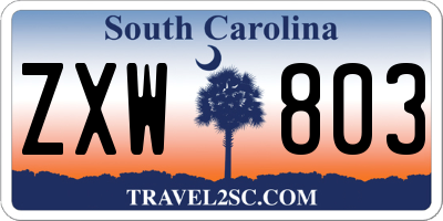 SC license plate ZXW803