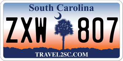SC license plate ZXW807
