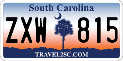SC license plate ZXW815