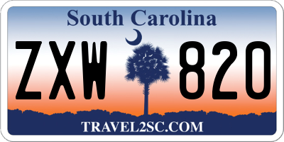 SC license plate ZXW820
