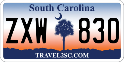 SC license plate ZXW830